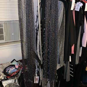 Sheer sparkly black scarf